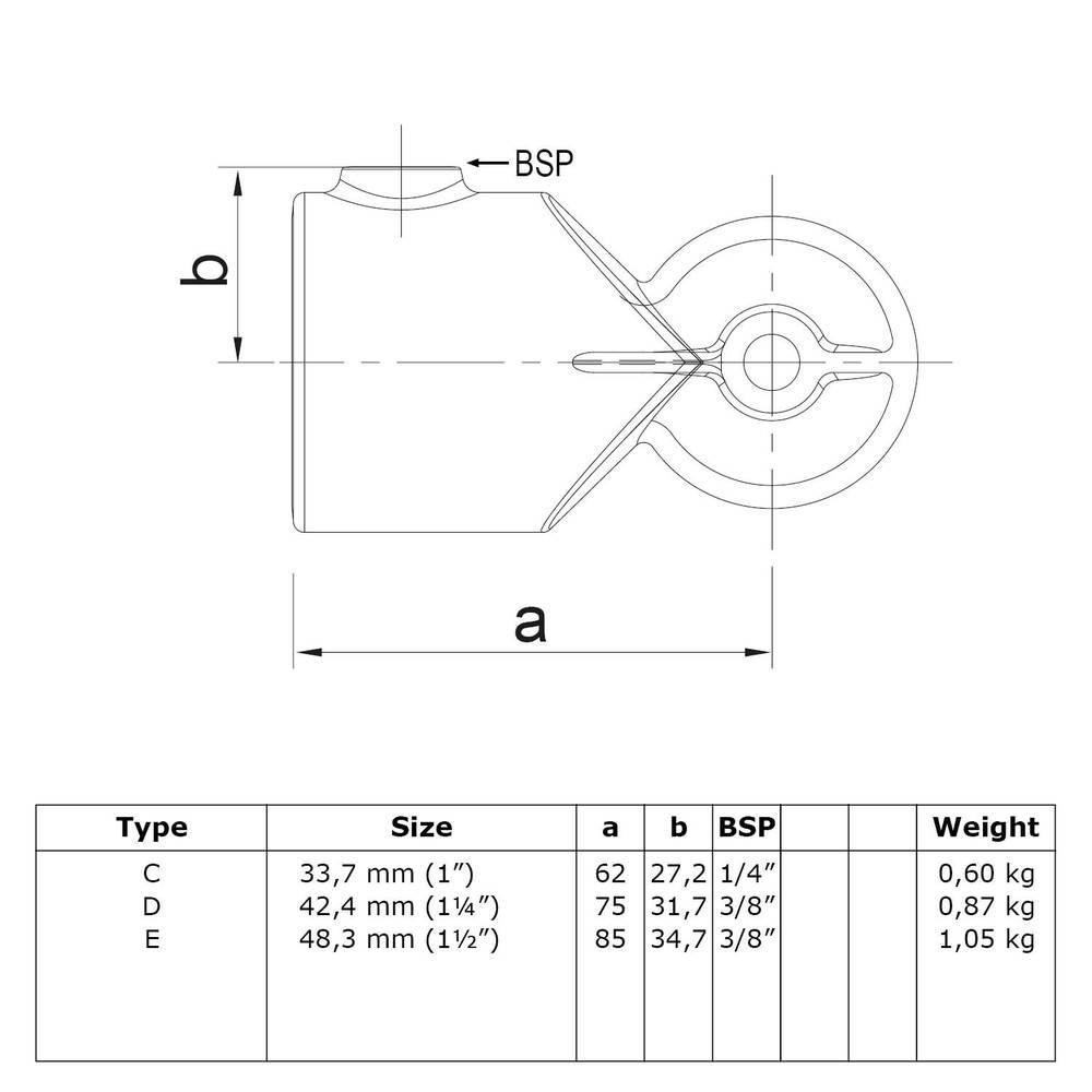 Doos Verstelbaar kniestuk-D / 42,4 mm (25 stuks)